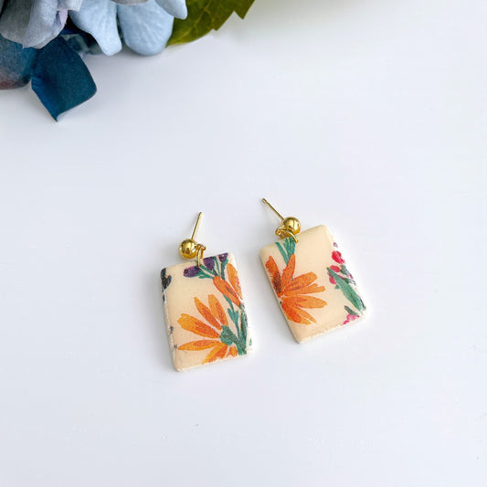 Floral Polymer Clay Earrings
