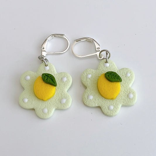 Lemon Flower Dangle Earrings