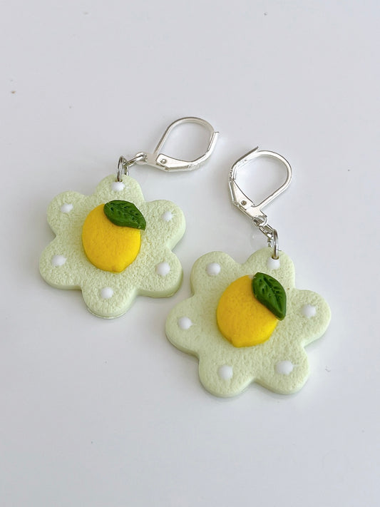 Lemon Flower Dangle Earrings